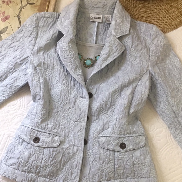 Chico's Jackets & Blazers - Chico’s Light Blue Tapestry Blazer